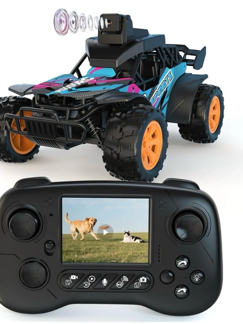 NEW - RC Car with Camera, 2.4GHz Remote Control Truck with 2.8”LCD Screen & 60°